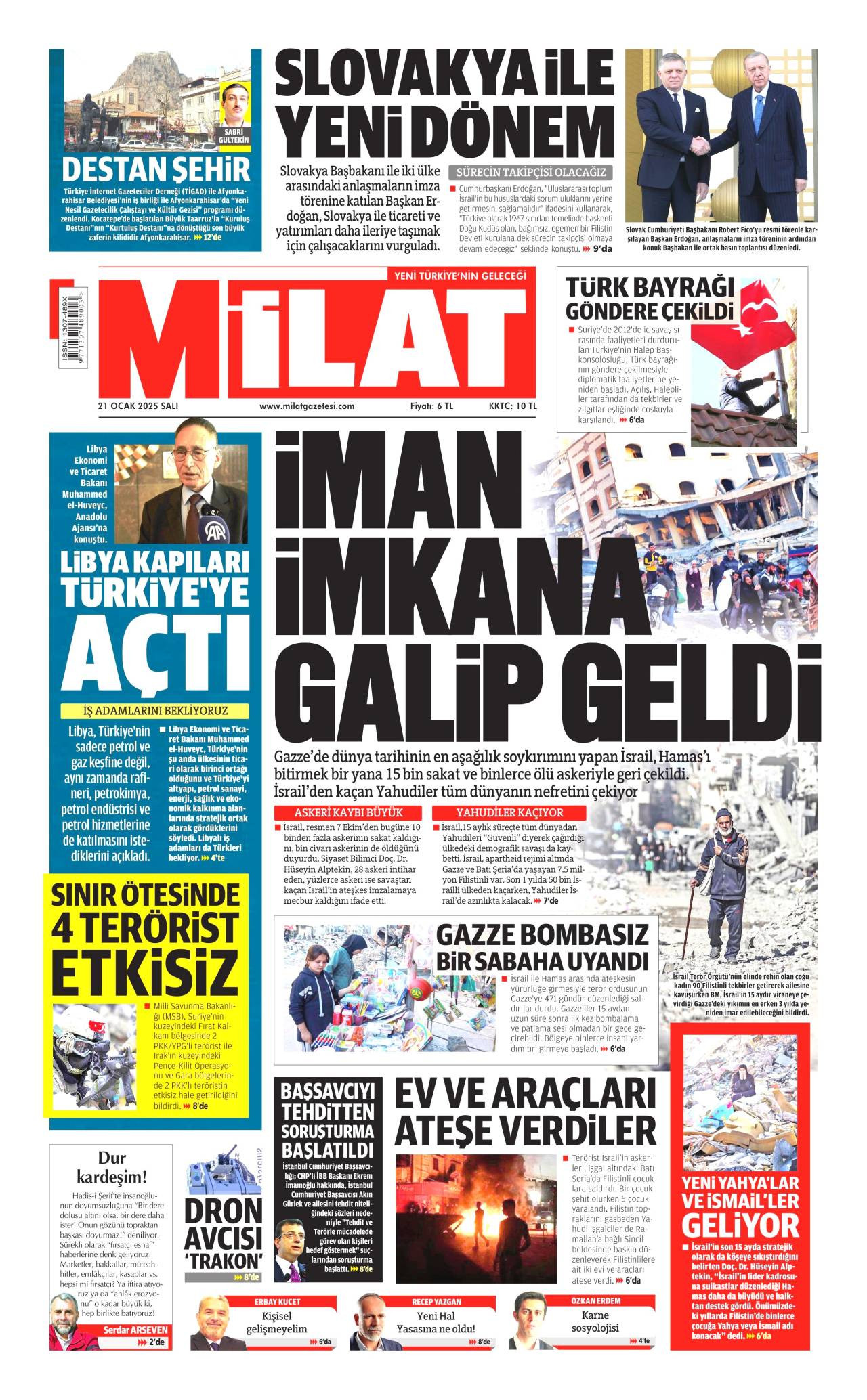 Milat Gazetesi Manşeti