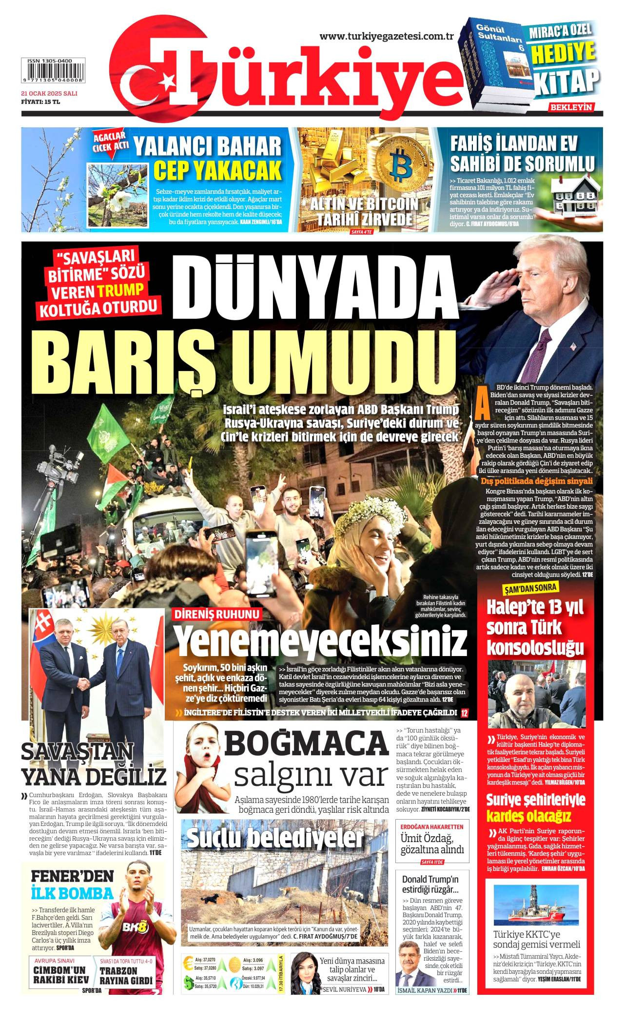 Türkiye Gazetesi Manşeti