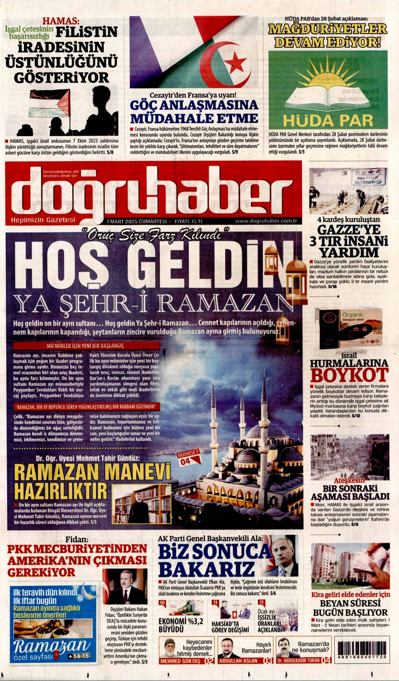 Doğru Haber Gazetesi Manşeti