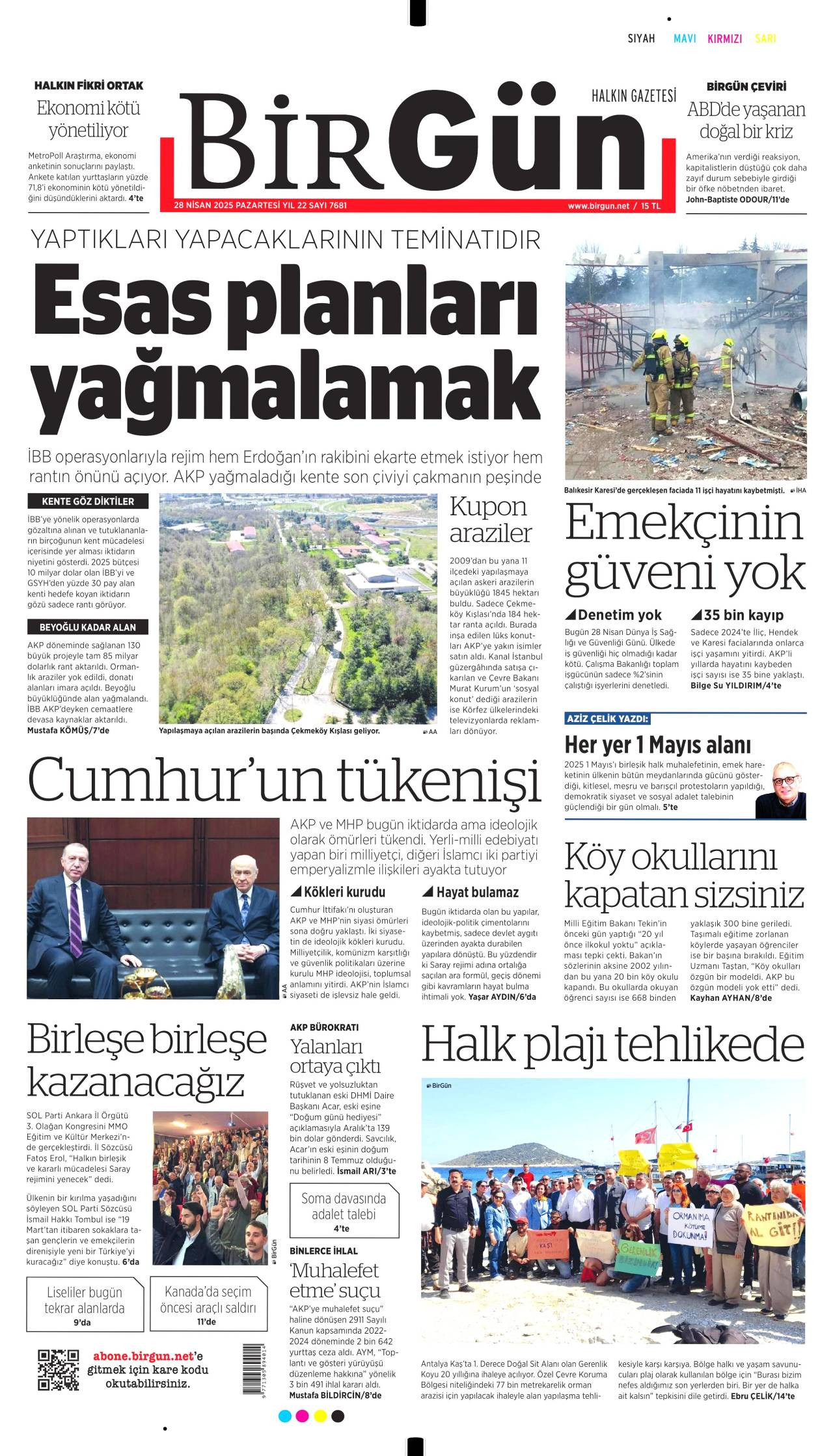 Birgün Gazetesi Manşeti