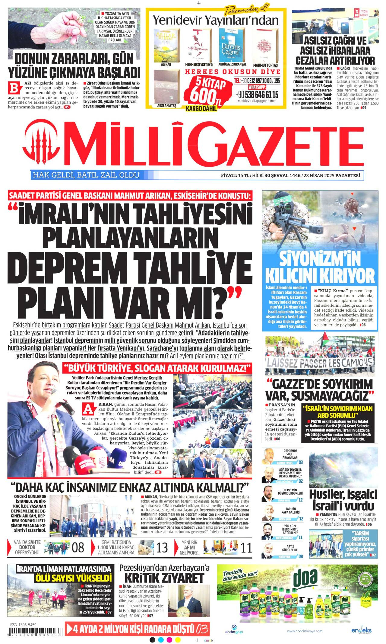 Milli Gazete Manşeti