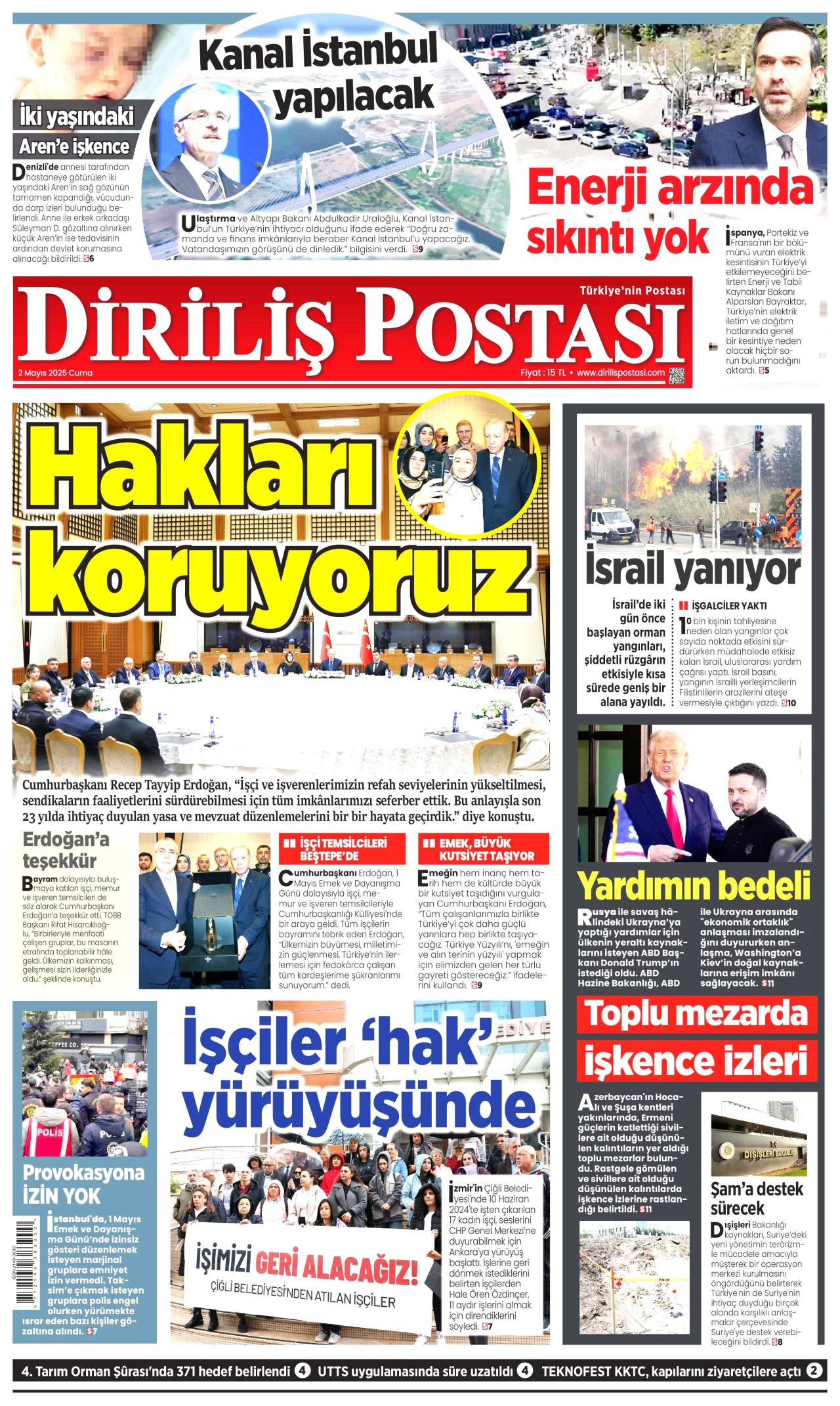 Diriliş Postası Gazetesi Manşeti