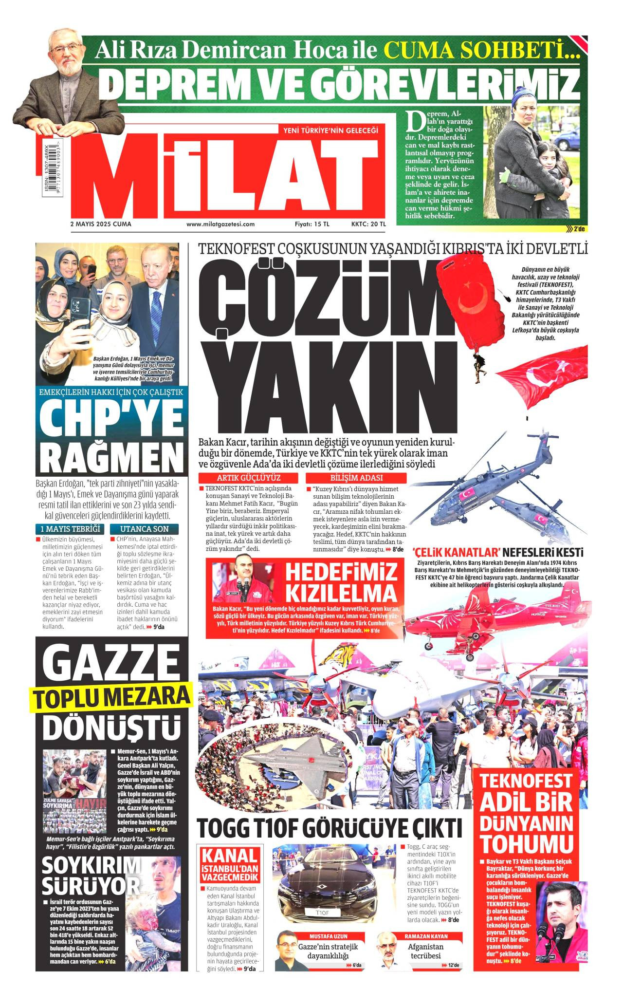 Milat Gazetesi Manşeti