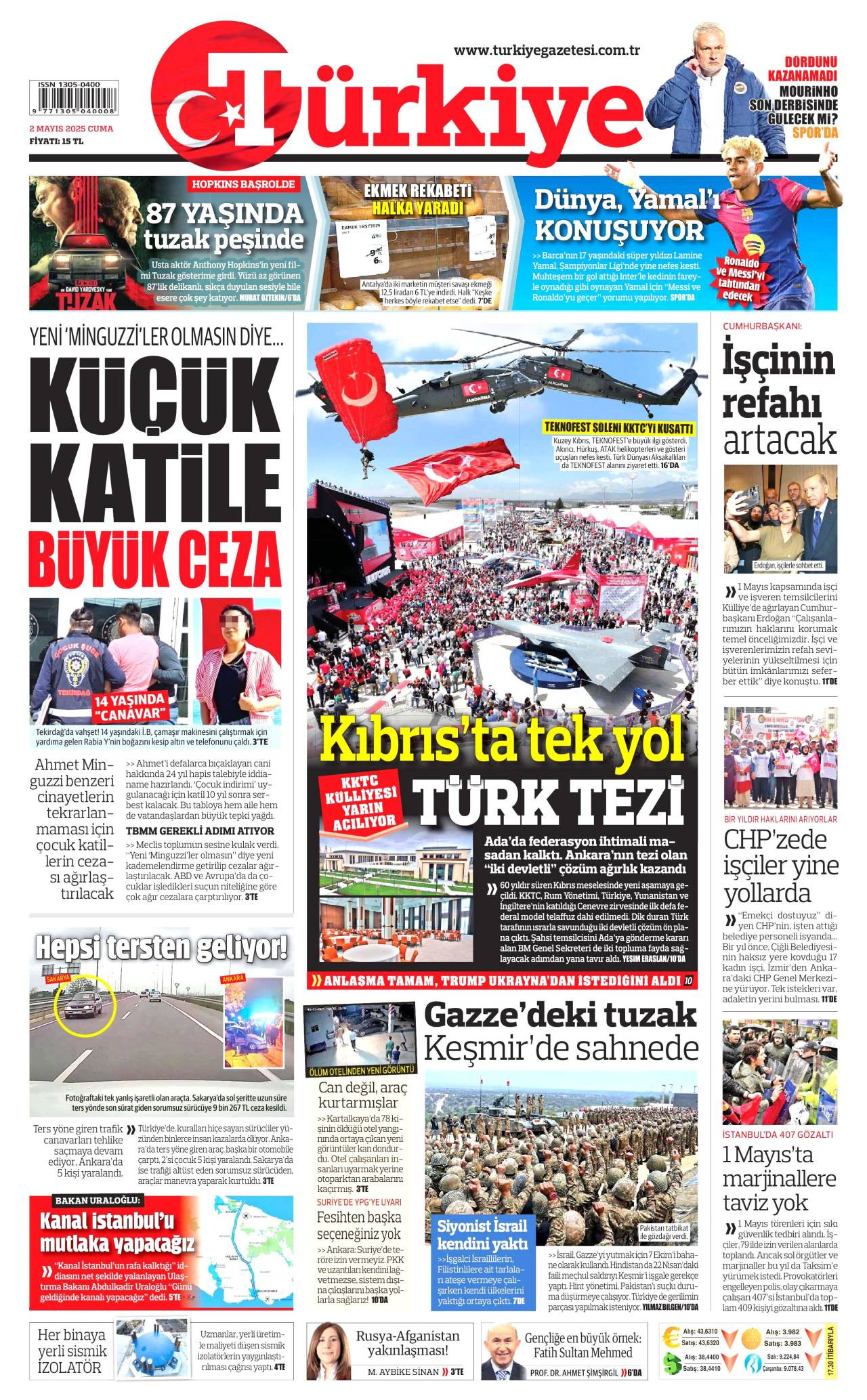 Türkiye Gazetesi Manşeti