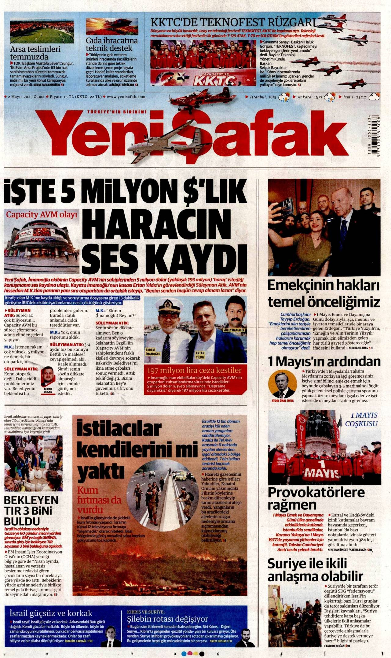 Yeni Şafak Gazetesi Manşeti