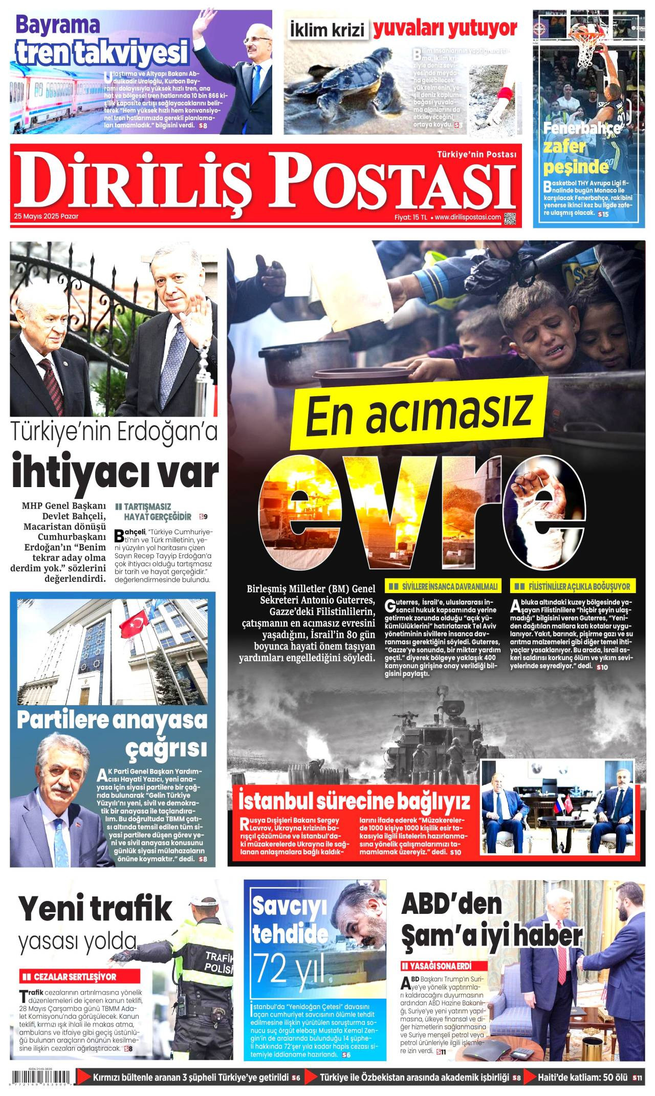 Diriliş Postası Gazetesi Manşeti