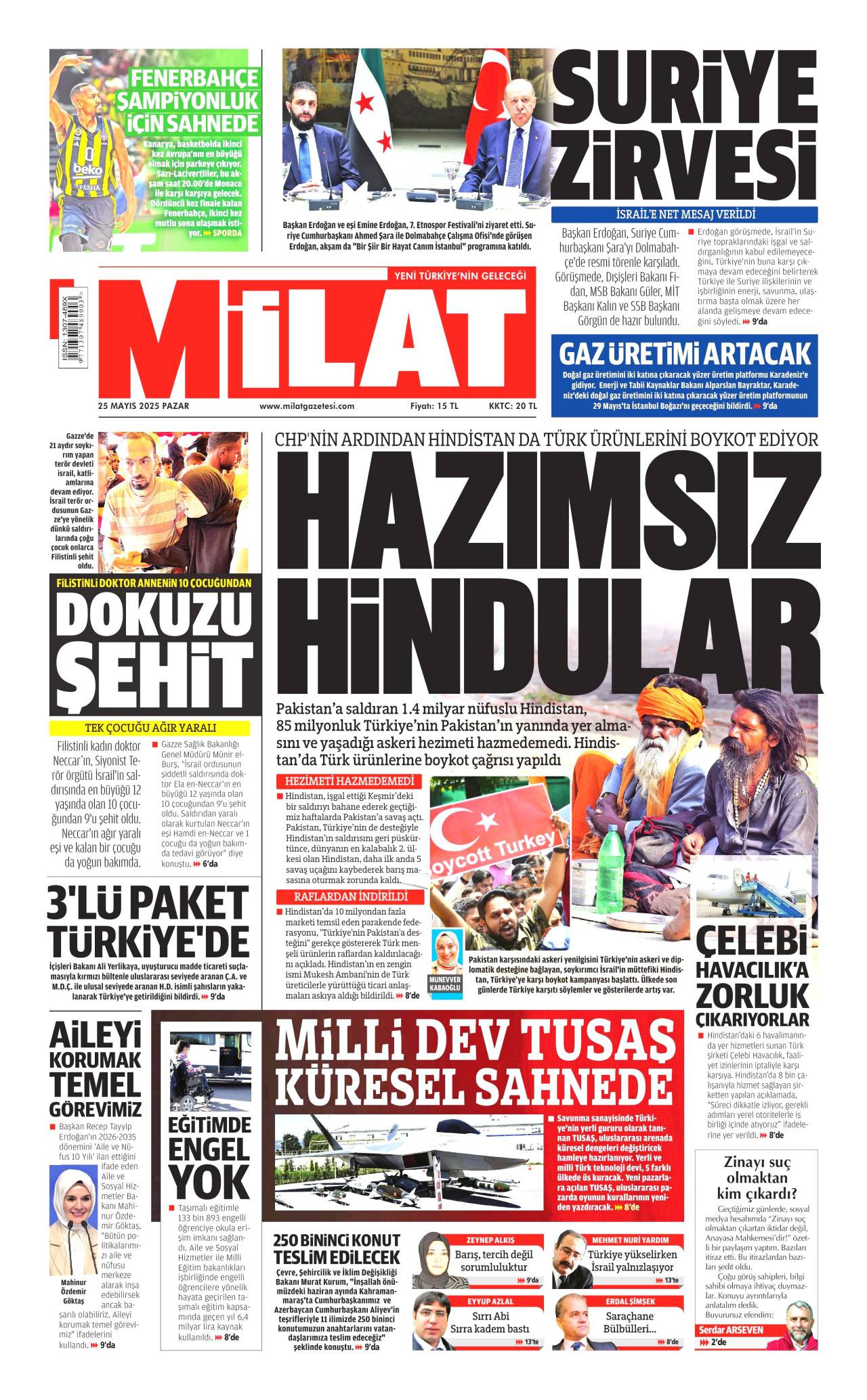 Milat Gazetesi Manşeti