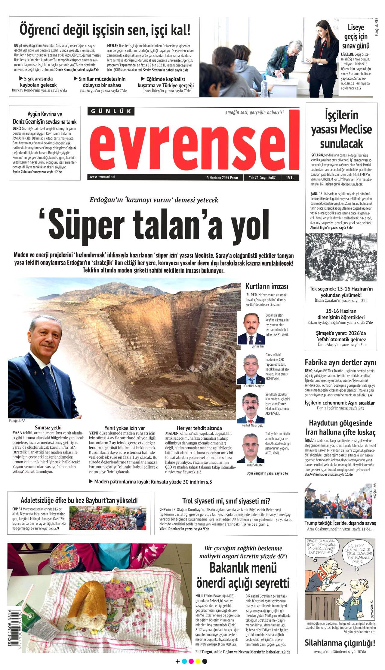 Günlük Evrensel gazetesi oku
