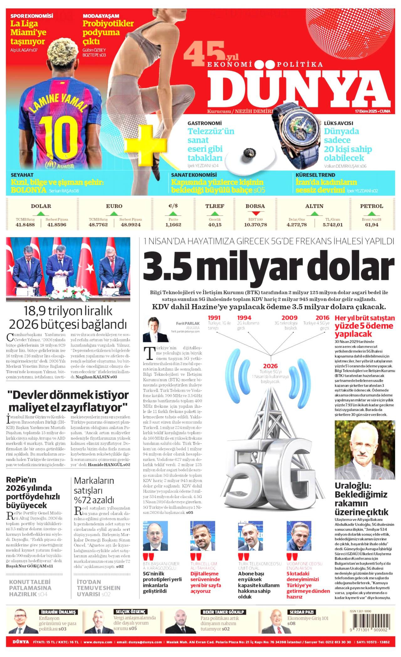 Dünya Gazetesi Manşeti