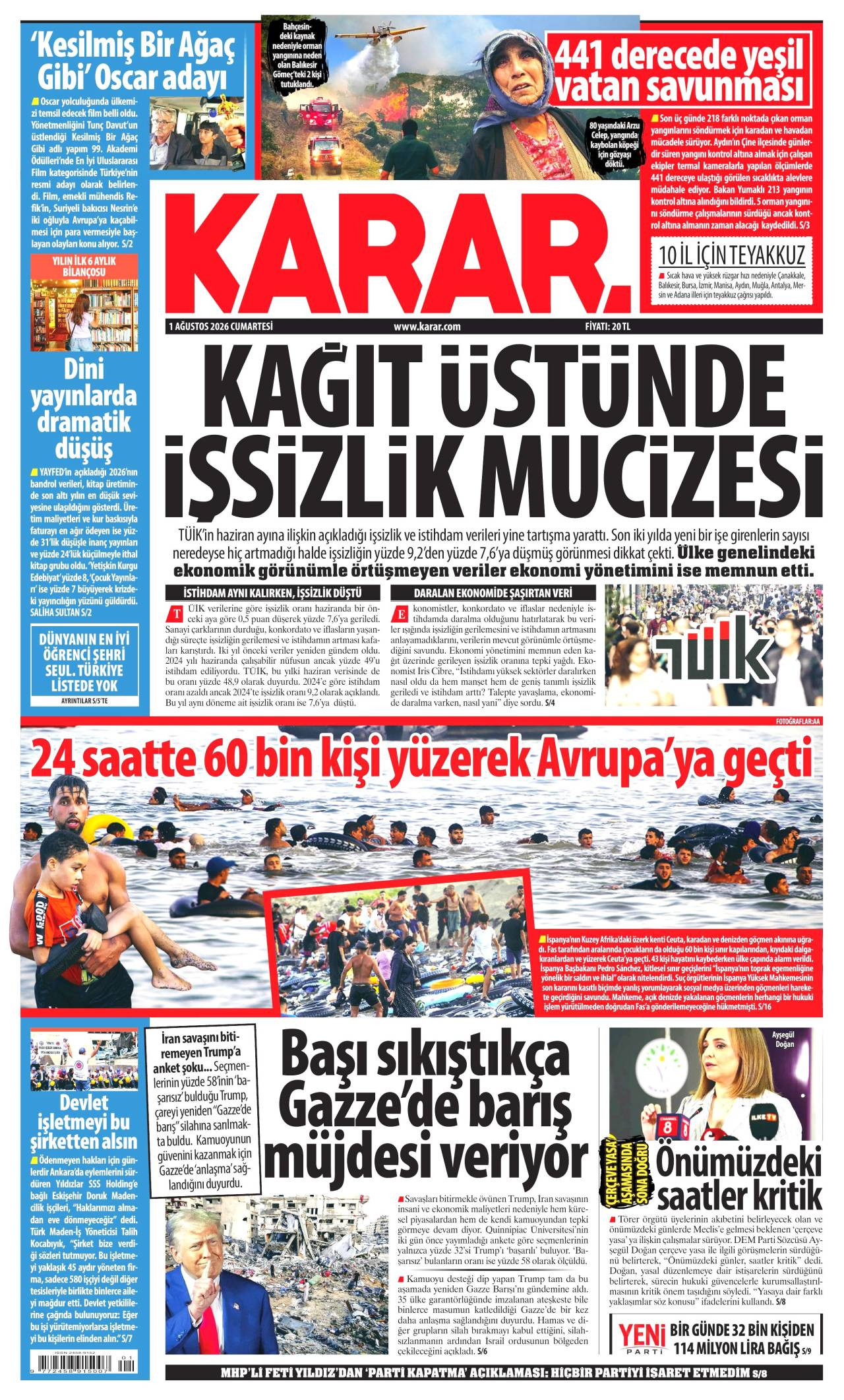 Karar Gazetesi Manşeti