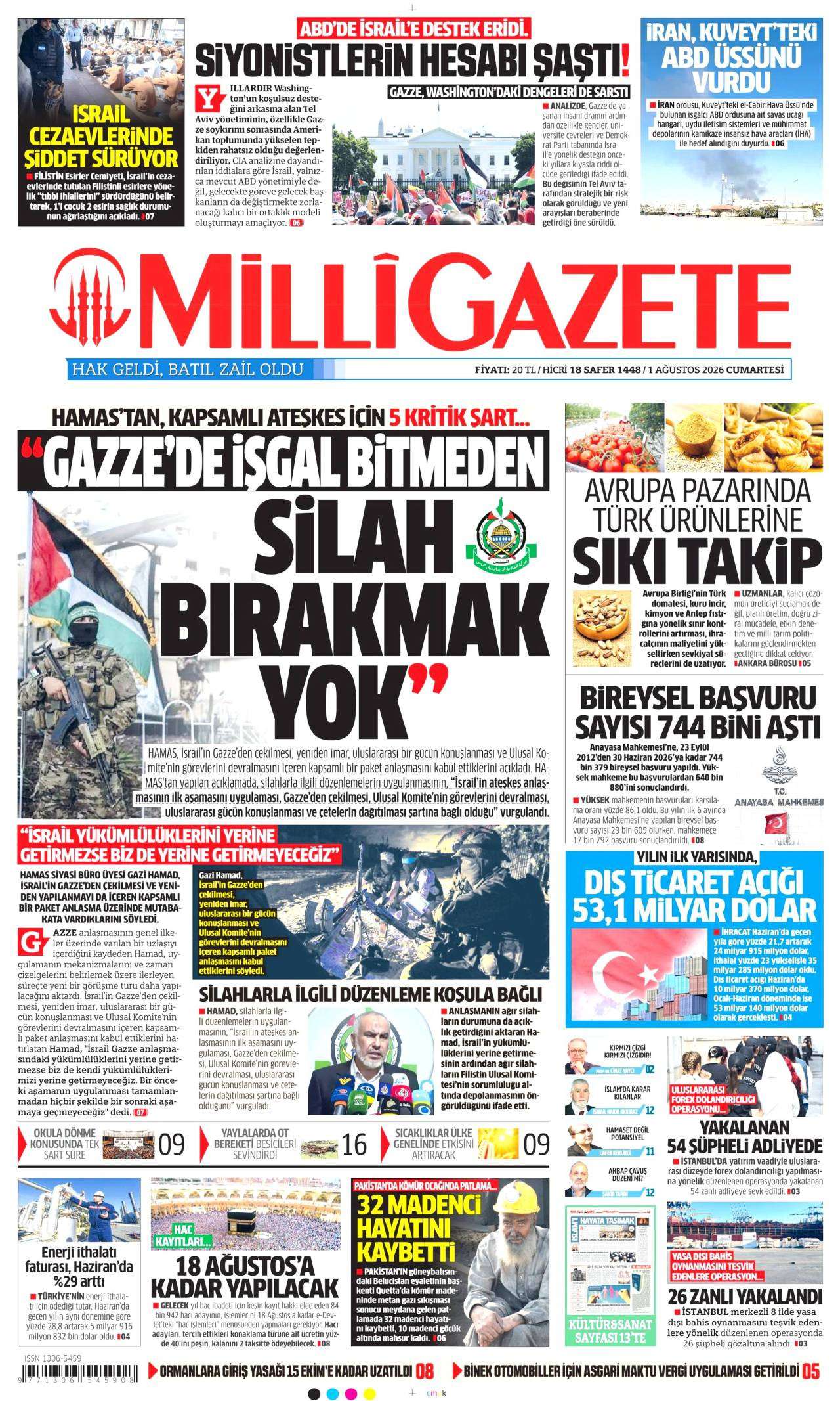 Milli Gazete Manşeti