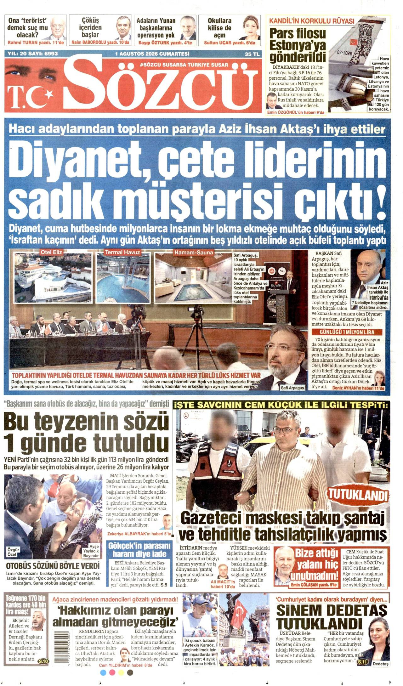 Sözcü Gazetesi Manşeti