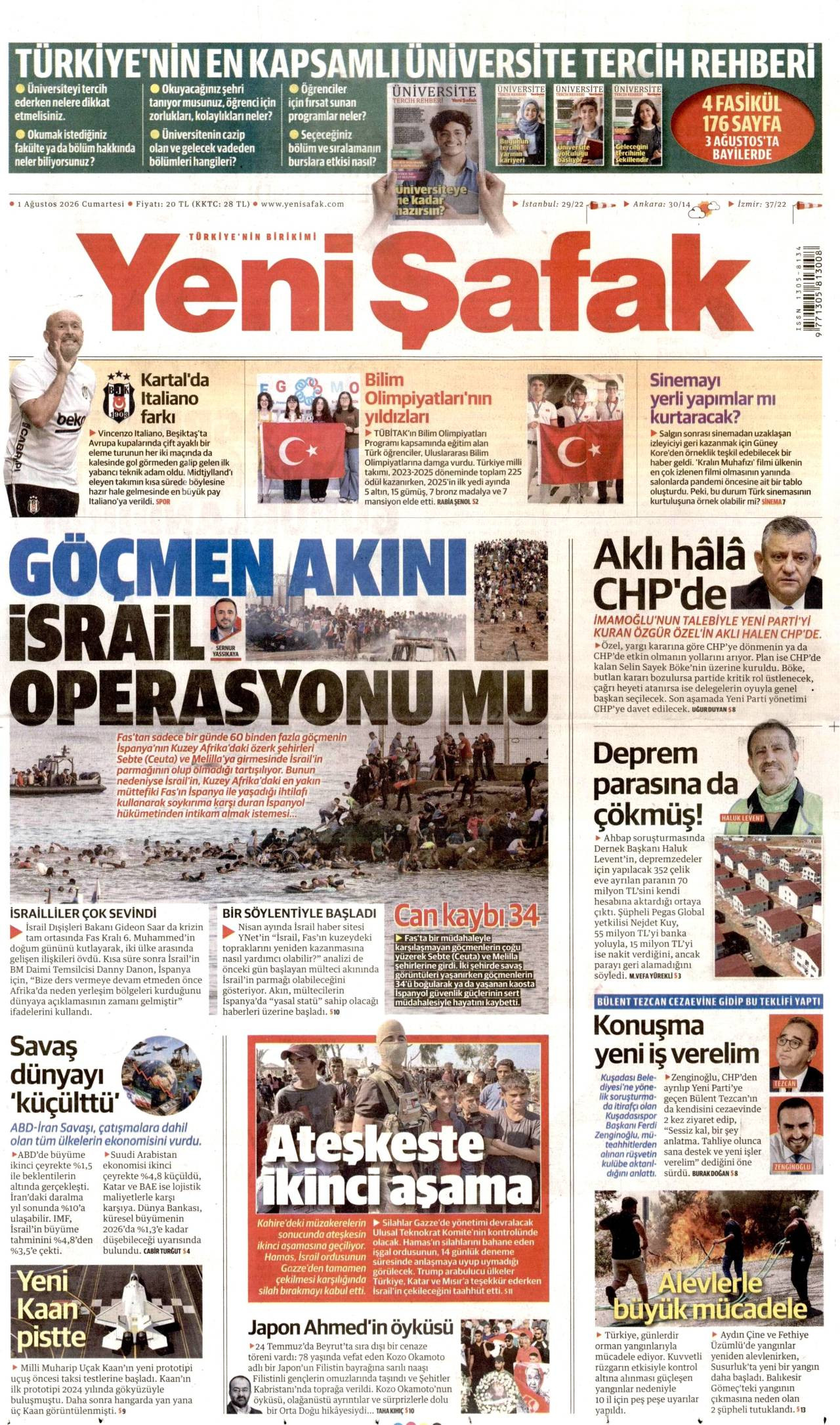 Yeni Şafak Gazetesi Manşeti