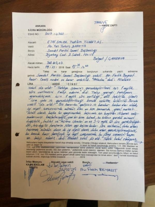 Oğul Erbakan'dan Saadet'e icra hamlesi - Resim : 1